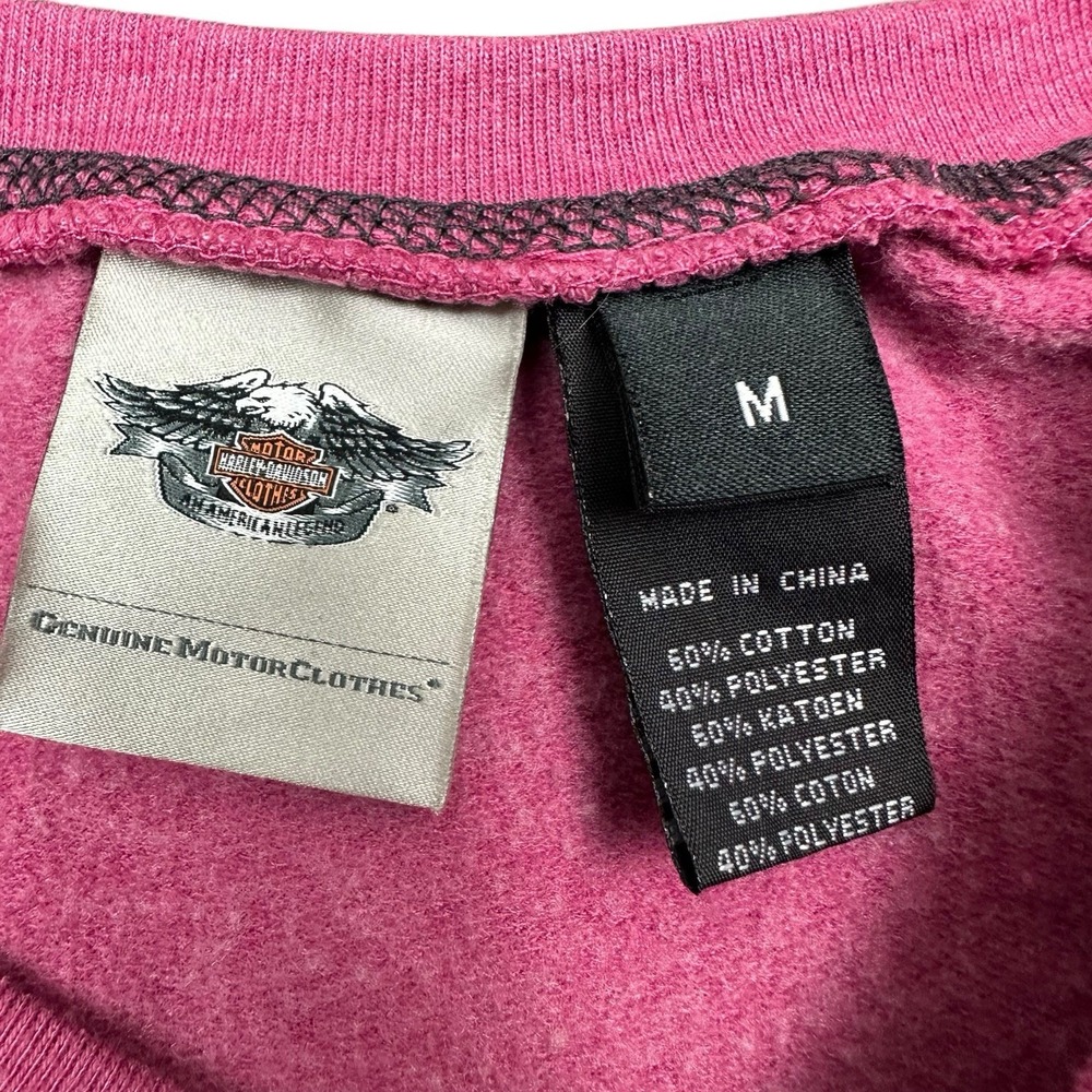 Harley Davidson Y2K Sweatshirt‎ Womens Medium Pink Spade Pullover Sweater - Picture 3 of 8